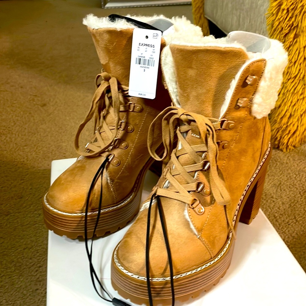 Express shearling trimmed booties